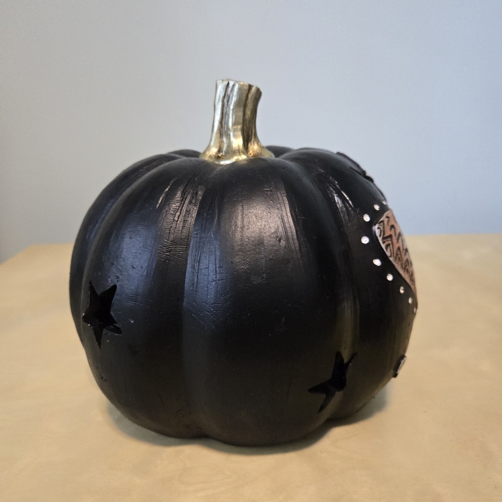 Cost Plus World Market Black and Gold Halloween Pumpkin Decor - Picture 4 of 5